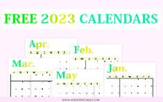 four calendars with the words free 202 calendars