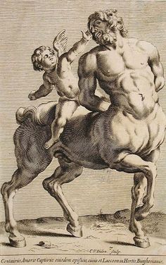 a drawing of a man riding on the back of a horse next to another man