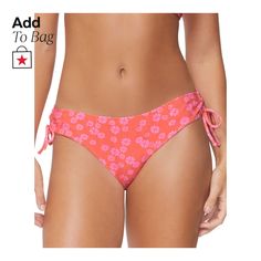 in stock Vacation Swimwear With Side Ties, Pink Swimwear With Side Ties For Vacation, Pink Swimwear With Side Ties, Pick Up, Multi Color, In Store, Buy Online, Free Shipping, Floral