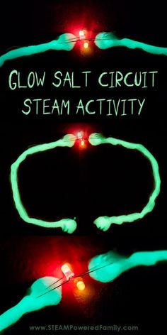 glow salt circuit steam activity for kids to learn how to use the light up bracelets