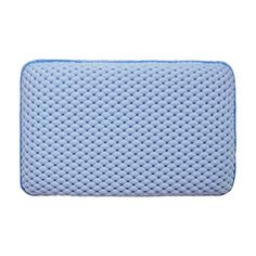 a blue memory pillow on a white background