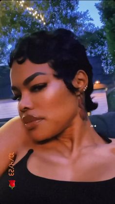 Teyana Taylor Short Hair, Taylor Short Hair, Pixie Cut Black Women, Finger Waves Short Hair, Natural Hair Short Cuts, Short Hair Images, Short Hair Pixie Cuts, Short Sassy Hair, Teyana Taylor