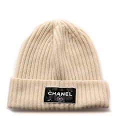 This is an authentic CHANEL Cashmere Beaded Sequin Logo Beanie Hat in Ivory and Black . The beanie is crafted of 100% cashmere in ivory and features a black sequin patch with a beaded white CHANEL logo. Sequin Patch, Chanel Logo, Black Sequins, Beanie Hat, Style Icon, Beanie Hats, A Black, Sequin, Cashmere