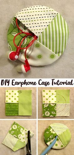 the instructions for how to make a diy earphone case that is easy and fun