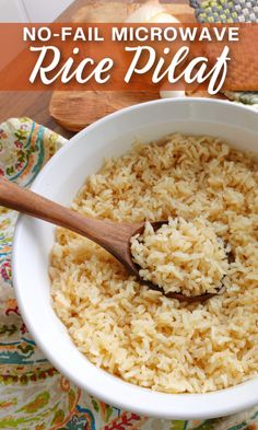 Perfectly cooked, tender, fluffy rice pilaf made in the microwave. Basmati Rice Pilaf, Rice Mexican, Easy Rice Pilaf, South Your Mouth, Rice In The Microwave, Microwave Rice, Easy Teriyaki Chicken, Fluffy Rice, Perfect Rice