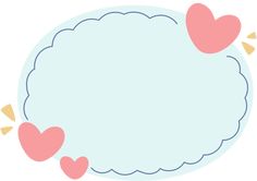 an empty speech bubble with hearts on it