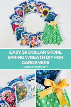 dollar store spring wreath diy for gardeners with instructions to make it easy and fun