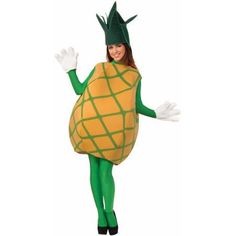 a woman in a costume that looks like a pineapple