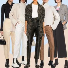 Office Outfit Chelsea Boots, Trouser Boots Outfit, Patent Leather Chelsea Boots Outfit, Winter Office Outfits Women Boots, Chelsea Boots With Wide Leg Pants, Chelsea Boot With Wide Leg Pants, Chelsea Boots Work Outfit Women, Pants To Wear With Chelsea Boots, Boots For Wide Leg Pants