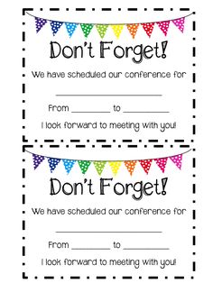 a printable don't forget sign with bunting flags