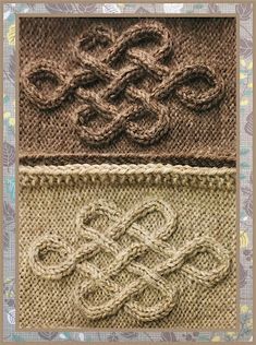 an image of two knitted items in brown and beige colors, one with the letter o on it