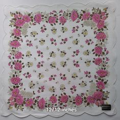 Vintage,Handkerchief,Lehner,Flowers,Pink Flowers,Little Daisies,Cotton,Machine Hem,Wave Hem,New,Label,12/12 inches I will ship this item within three days of receiving payment. Please contact me with any questions! Thank you so much for your support! My shop: https://www.etsy.com/shop/OncanvasByVladislava Sincerely,  Valentina Vintage Handkerchief, Vintage Handkerchiefs, Flowers Pink, Three Days, Wedding Basket, 12 12, Scarf Wrap, Pink Flowers, Scarf Accessory