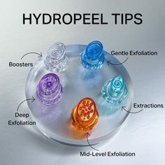 During a HydraFacial treatment, you might see a range of different coloured & shaped tips being used. 💙 Here's what each one is doing for your skin: 💧 Blue, orange and purple: three different types of exfoliation depending on your skin 💧 Teal: used for peels and painless extractions 💧 Clear: fuses serums into the skin to hydrate and protect #hydrafacialuk #hydrafacial #skintreatment #healthyskin #skinhealth #skincare Hydrafacial Post, Hydrafacial Videos, Hydrafacial Aesthetic, Hydrafacial Marketing, Esthetician Ideas, Esthetician Inspiration, Types Of Facials, Skin Aesthetics, Hydra Facial