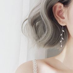 Silver Plated Crystal Leaf Tassel Drop Earrings New Fashion Earrings, Cherry Drop Earrings, Vintage Drop Earrings, Korean Earrings, Wedding Pendant, Long Tassel Earrings, Tassel Drop Earrings, Butterfly Earrings, Leaf Earrings