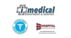 medical equipment and service logos are shown in this graphic design, including the logo for hospital