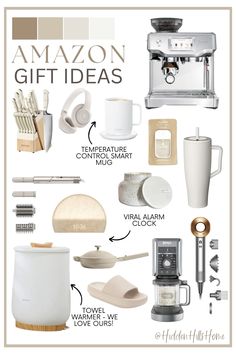 the ultimate gift guide for kitchen appliances and coffee mugs, including an espresso machine