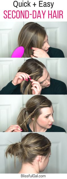 Where are all my lazy college girls at?! Easy Second-Day Hairstyle | Easy Updo | Lazy Day Hair | Easy Hair Tutorial | College Hairstyles Lazy Girl Hairstyles, Lazy Day Hairstyles, College Hairstyles, Hairstyle Easy, Easy Updo, Lazy Hairstyles, Second Day Hairstyles, Oval Face Hairstyles