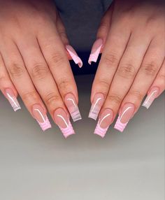 Bougie Pink Nails, Pink Money Nails Acrylic, Barbie Pink French Tip Nails Square, Barbie Pink Long Acrylic Nails, Boujie Nails, Stylish Braids, Beginner Nail Designs, Nails Collection, Pink French Nails