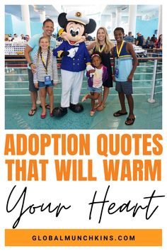 people standing in front of an airport with text that reads, adoption quotes that will warm your heart