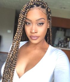 Braided Hairstyles to Try Braids Color, Faux Loc, New Natural Hairstyles, Poetic Justice Braids, Blonde Box Braids, Short Box Braids, Long Box Braids, Box Braids Styling, Poetic Justice