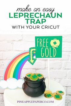 a leprechaun trap with free gold coins for st patrick's day