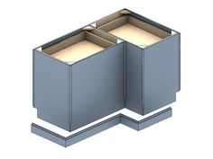 an object is shown in the shape of a box with two compartments on each side