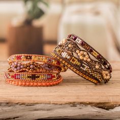 Two Handcrafted Beaded Positive Energy Long Wrap Bracelets - Protection and Abundance | NOVICA Pair Bracelets, Energizing Colors, An Attitude Of Gratitude, Energy Bracelets, Beaded Wrap Bracelets, Wrap Bracelets, Bead Loom, Attitude Of Gratitude, Beaded Wraps