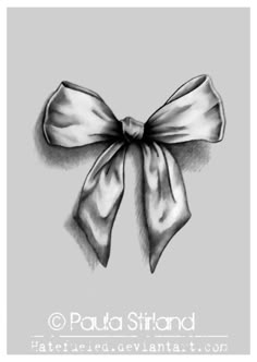 a black and white drawing of a bow on a gray background with the words patta sit