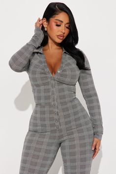 Available In Brown/combo. Plaid Jumpsuit Collar Button Up Long Sleeve Flare Leg Stretch Inseam 33" Self: 85% Polyester 10% Cotton 5% Spandex Imported | Laura Plaid Jumpsuit in Brown size Medium by Fashion Nova Stephanie Rao, Plaid Jumpsuit, Button Up Long Sleeve, Leg Stretching, Fashion Nova, Button Up, Jumpsuit, Plaid, Size Medium