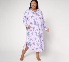 Enjoy cozy nights and lazy mornings in this Carole Hochman sleep gown fabricated in a feel-good textured knit. And bonus: the charming floral pattern is cute enough for company! From Carole Hochman. Floral Print Long Sleeve Nightgown For Loungewear, Floral Print Long Sleeve Nightgown For Sleepovers, Long Sleeve Floral Print Nightgown For Sleepovers, Comfortable Long Sleeve Sleep Dresses, Comfortable Spring Nightgown For Overnight, Cozy Spring Sleepwear For Overnight, Cozy Sleepwear For Overnight In Spring, Comfy Sleepwear For Daywear In Spring, Sleep Gown