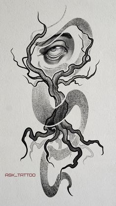 an ink drawing of a woman's face and eyes