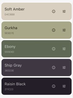 an iphone screen showing different colors and font