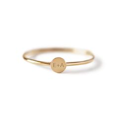 Engrave your initial with a loved ones initial onto this modern tiny disc ring. It's perfect as a couples and friendship gift. Gold Filled Laser Engraving Hypoallergenic, lead and nickel free Disc Height 4mm Band 1mm #R122 Disc Ring, Engraved Ring, Friendship Gifts, Engraved Rings, Laser Engraving, Gold Filled, Gold Rings, Initials, First Love