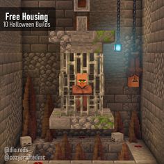 a screenshot of a jail cell with the text free housing 10 halloween build