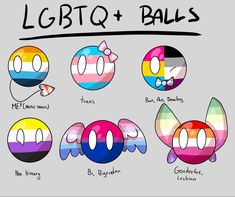 an image of lootq and balls with different colors on them, including pink, blue