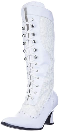 PRICES MAY VARY. WOMENS HALLOWEEN COSTUMES - Female lace up knee high boots ideal for Steampunk, Victorian, Vintage Dancer, Gothic Bride, Witch, Pilgrim, Magician, and Sorceress costumes LADIES COSTUME FOOTWEAR DETAILS - 100% Polyurethane and Lace with a synthetic sole BOOT MEASUREMENTS - 2.5" Stacked Heel, Shaft measures 13" from the arch STEP BACK INTO TIME - Victorian Steampunk boots are costume essentials to designing your Gothic Bride to Renaissance DIY costume ELLIE SHOES COSTUME COLLECTIO Princess Assassin, Alice In Wonderland Shoes, Vintage Dancer, Shoes Costume, Lace Up Knee High Boots, Punk Costume, Steampunk Boots, Pirate Princess, Gothic Bride