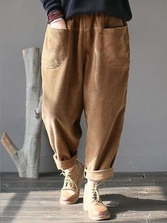 Corduroy Pants Women, Warm Pants, Loose Pants, Vintage Casual, Casual Trousers, Corduroy Pants, Trousers Women, Harem Pants, Casual Women