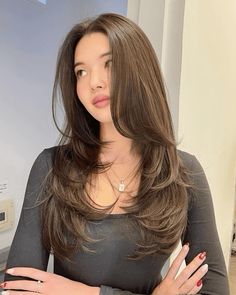 Haircuts For Long Hair With Layers, Brown Hair Inspo, Hair Inspiration Long, Layered Haircuts For Medium Hair, Hairstyles For Layered Hair, Long Layered Haircuts, Batman Funny, Long Brown Hair, Haircuts For Medium Hair