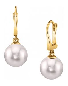 These earrings include two beautiful Certified Japanese Akoya Hanadama pearls with 'Very High' luster, our highest available. These stunning pearls hang from 14K white or yellow gold earrings to create a product that displays pure, classic elegance. Refined White Akoya Pearl Earrings, Classic Dangle Earrings With High Luster, Classic White Earrings With High Luster, Refined White Pearl Earrings For Formal Occasions, Classic High Luster Drop Earrings, Classic White Gold Pearl Earrings With Elegant Design, White Classic High Luster Earrings, Classic Elegant White Gold Pearl Earrings, Formal White High Luster Pearl Earrings