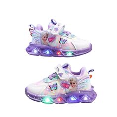 Discover the Frozen Elsa Princess LED Sneakers, crafted for young adventurers. With durable synthetic uppers and simple hook and loop closure, these sneakers are easy to wear. Soft latex insoles and air-flow design ensure day-long comfort, while sturdy EVA outsoles offer slip-resistant movement. Motion-activated lights add a touch of whimsy, making these sneakers a great choice for active kids.Specifications: Lining Material: Lycra Closure Type: Hook and Loop Outsole Material: EVA Feature: porou White Light-up Sneakers With Round Toe, Led Sneakers, Sneakers For Girls, Shoe Size Chart Kids, Slides Slippers, Active Kids, Princess Elsa, Soft Slippers, Summer Sneakers