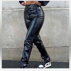 Elevate Your Style With These Sleek Black Leather Pants. Perfect For Any Occasion, These Pants Offer A Chic And Modern Look. $109 Retail. New Without Tag Black Leather Pants, White Fox Boutique, White Jumpsuit, White Fox, Pant Jumpsuit, Elevate Your Style, Leather Pants, Straight Leg, Pants For Women