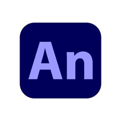 an app icon with the letter an on it's blue square frame and white background