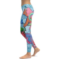 Dive into a sea of imagination with these Darker Skin Mermaid Leggings. This pair captures the mystery and allure of oceanic myths, featuring an enchanting mermaid with a vibrant tail and a mesmerizing undersea world. The print is a mix of cool ocean blues and vivid coral hues, creating a lively contrast that's sure to draw the eyes. Perfect for those who carry the spirit of the sea within them, these leggings are a tribute to the beauty of diversity and the charm of fables. Stretch Blue Mermaid Bottoms, Blue Stretch Mermaid Bottoms, Mermaid Yoga Pants, Leggings Mermaid, Blue Seamless Micro-elastic Leggings, Mermaid Leggings, Colorful Koala Leggings, Undersea World, Multicolor Full-length Sports Leggings