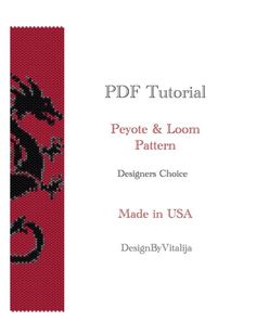 Peyote Beaded Tutorial Loom Work  Beaded Bracelet Dragon Pattern Bracelet Pattern Cuff Pattern PDF T Cuff Pattern, Seed Beads Bracelet, Pattern Bracelet, Bead Tutorials, Loom Bracelet Patterns, Work Pattern, Beautiful Dragon, Seed Bead Tutorial