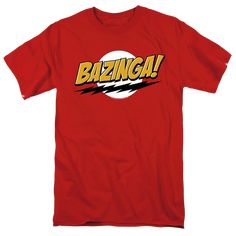 Officially Licensed Merchandise. Printed in the U.S.A. 100% Cotton High Quality Pre Shrunk Machine Washable T Shirt Design Will Not Fade, Crack or Peel After Multiple Washes. State of the Art Digitally Printed Clothing. Made to Order. Takes 2-5 Business Days to Make to Perfection. Big Bang Theory Gifts, The Big Bang Theory, Red Tee, Disney Stars, Catch Phrase, Big Bang Theory, Big Bang, Bigbang, Piece Of Clothing