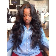 Shop our Platinum Collection Line of Brazilian Body Wave virgin hair extensions. Our Platinum Line hair extensions are from one donor making them more manageable. These bundles are fuller than our VIP Wavy Weave Hairstyles, Wavy Weave, Sew In Hairstyles, Loose Waves Hair, Hair Done, Body Wave Hair, Middle Part, Sew In, Long Wigs