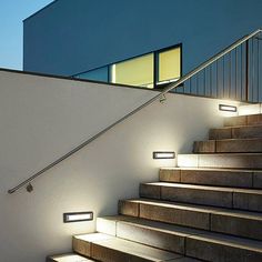 Outdoor LED Landscape Decorative Step Lights Waterproof Embedded Ground Lights - Dazuma Stairways Ideas, Painted Staircase, Staircase Light, Deck Step, Deck Step Lights, Step Lights, Outdoor Stair Lighting, Deck Steps, Staircase Ideas