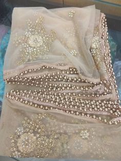 This is a Golden beige color Dupatta made on orders. It is made using dyeable net fabric with gold sequine embroidery all over. We make it colored as shown in the picture. Then we stitch a beautiful golden lace to all sides of it. Dupatta is having a length of 100 inches and width of around 40 inches. I don't keep it readymade I only make it exclusively for my customers. Can be fully customised. Moti Lace, Designer Dupatta, Bridal Dupatta, Suit Salwar, Lehenga Suit, Golden Lace, Zari Embroidery, Stole Scarf, Outfit Ideas For Women