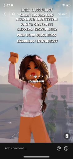 an animated girl is holding up her arms