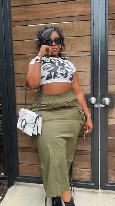 Shein Outfit Plus Size, Plus Size Baddie Outfits Black Women, Cargo Skirt Outfit Black Women Plus Size, Day Party Outfit Plus Size, Summer Outfit Ideas Black Women Plus Size, Cargo Pants Crop Top Outfit Plus Size, Spring Outfits Black Women Plus Size, Cute Fall Outfits Plus Size Shein, Plus Size Black Women Fashion Summer